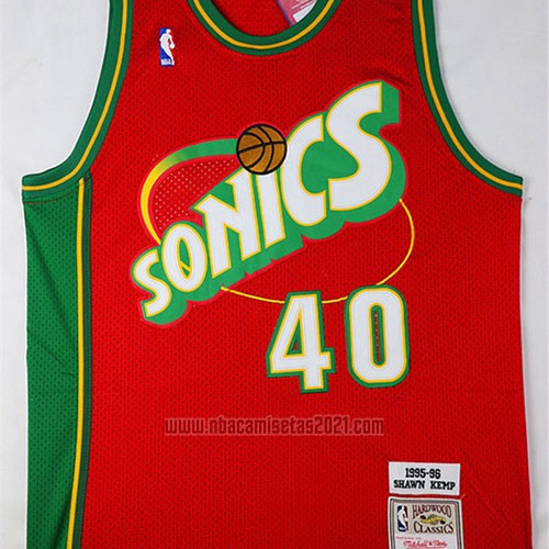Camiseta Seattle SuperSonics Shawn Kemp #40 Historic Retro Rojo